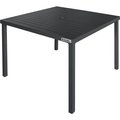Gec Global Industrial 40in Square Aluminum Slatted Dining Table, Black 437005BK
